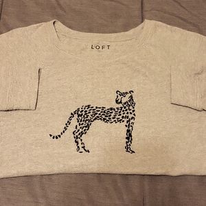 Loft Cheetah Embroidered Top